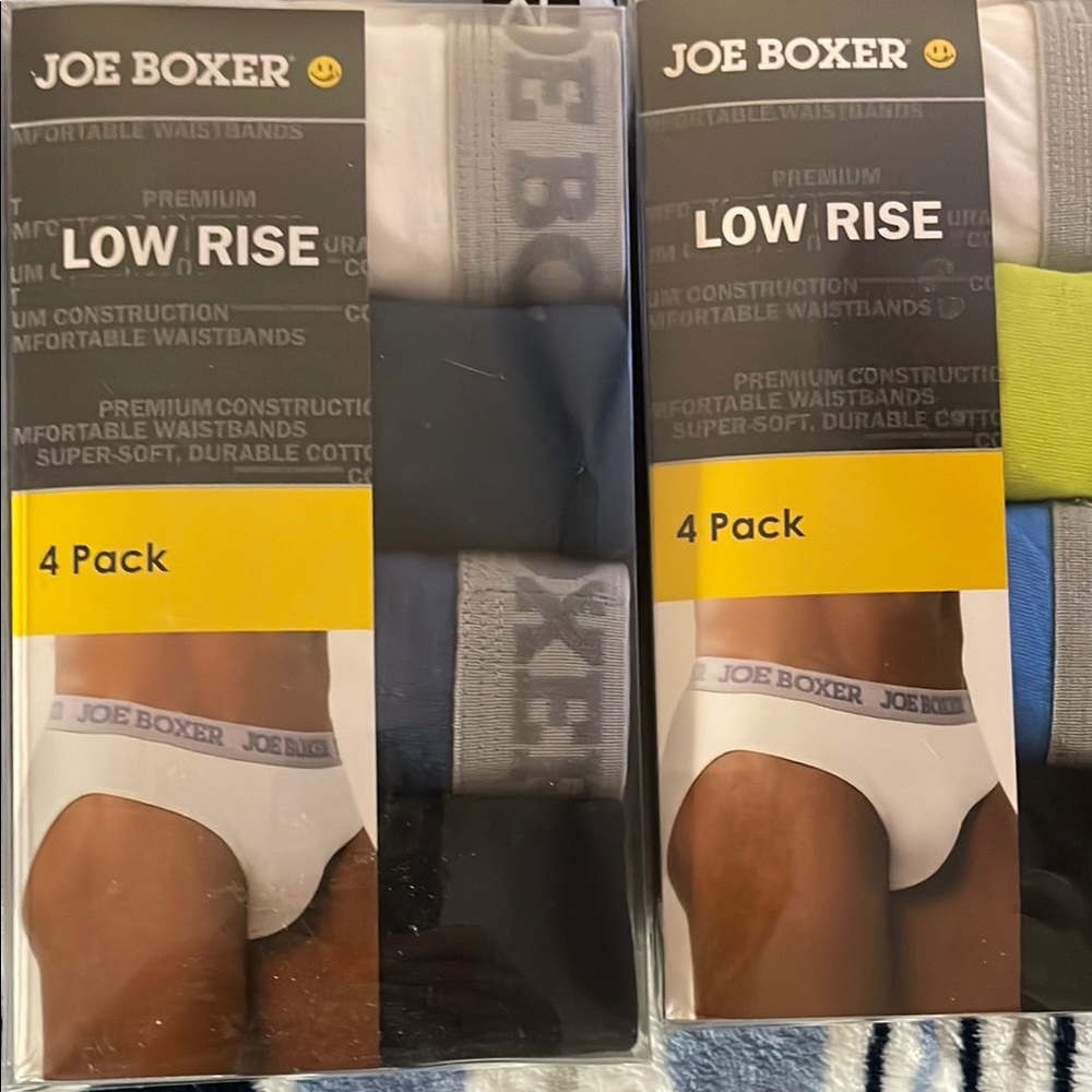 2 X Joe Boxer White and Gray Briefs 4-Pack (8 Pairs Total)